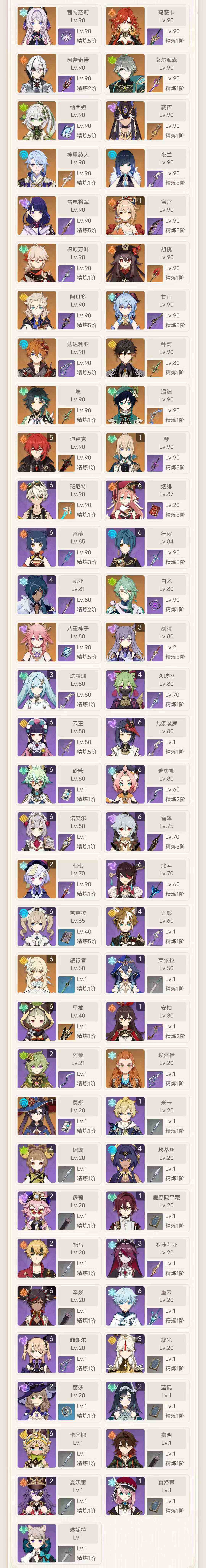 YSEY38090原神账号详情图3 YSEY38090原神账号详情图3