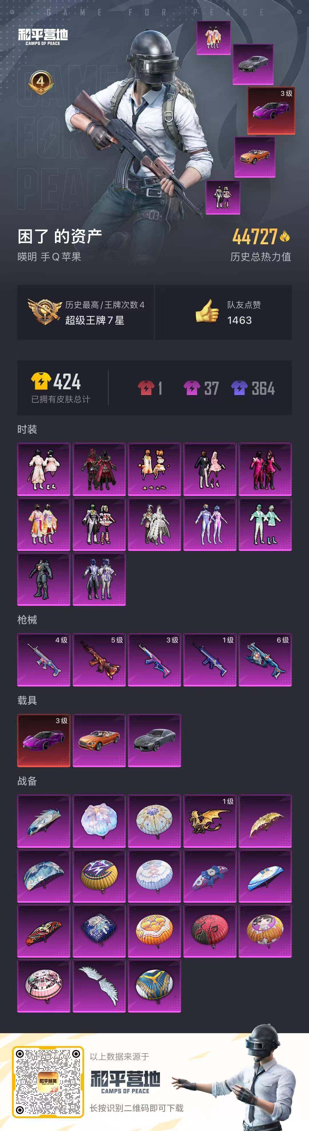 HPLFY3301626和平精英账号详情图5
