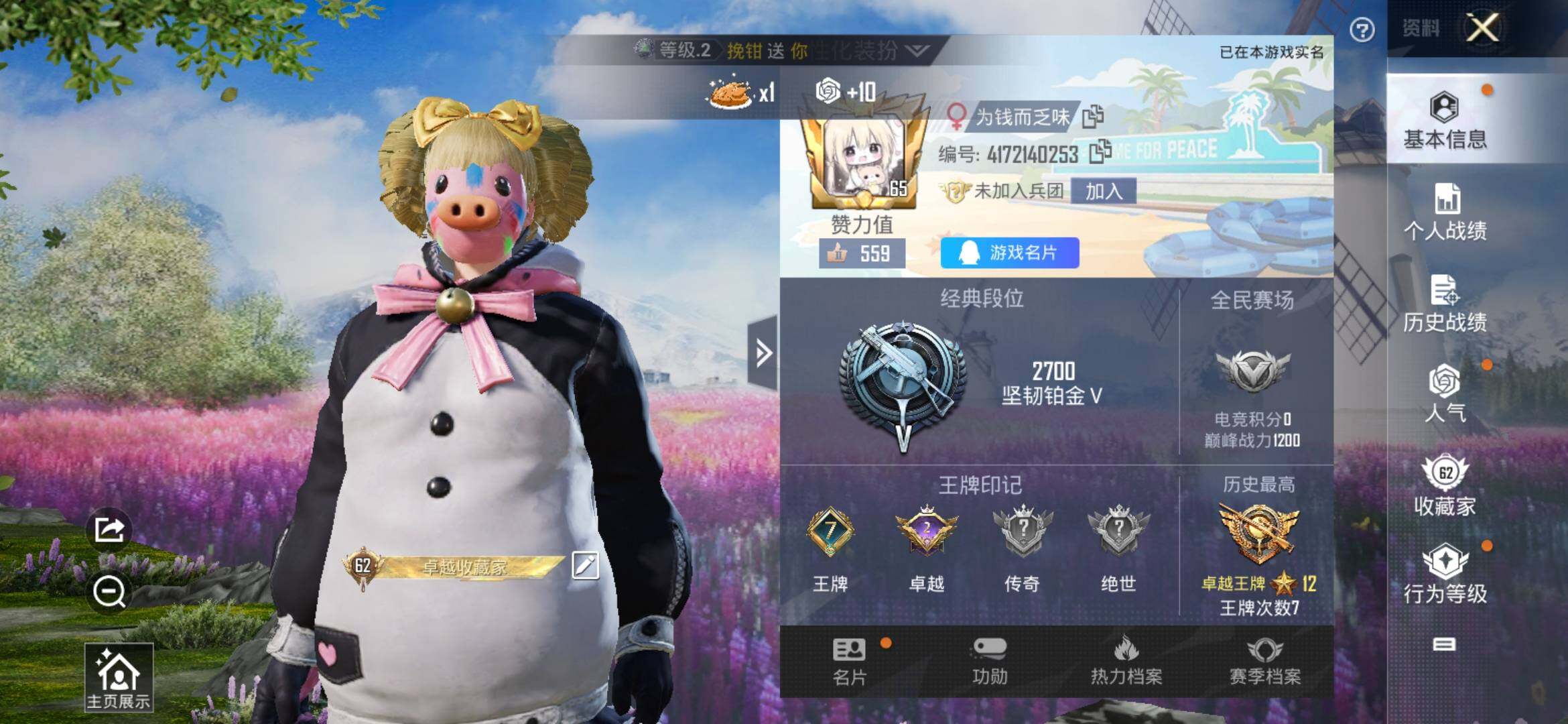HPYXS3308123和平精英账号详情图2 HPYXS3308123和平精英账号详情图2