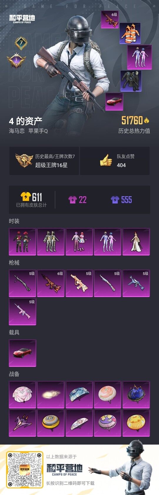 HPLX3336723和平精英账号详情图3