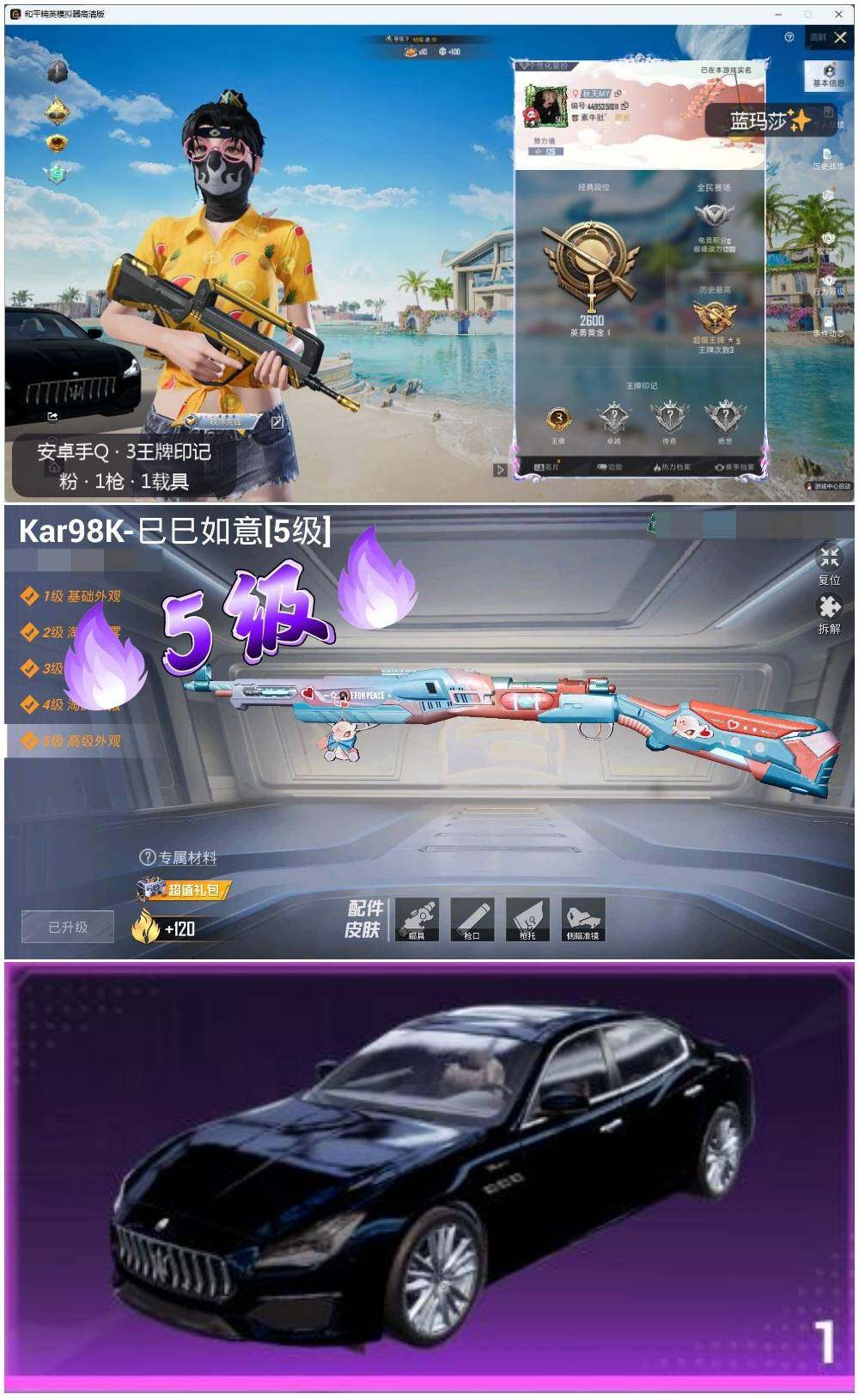 HPLE3336450和平精英账号详情图2