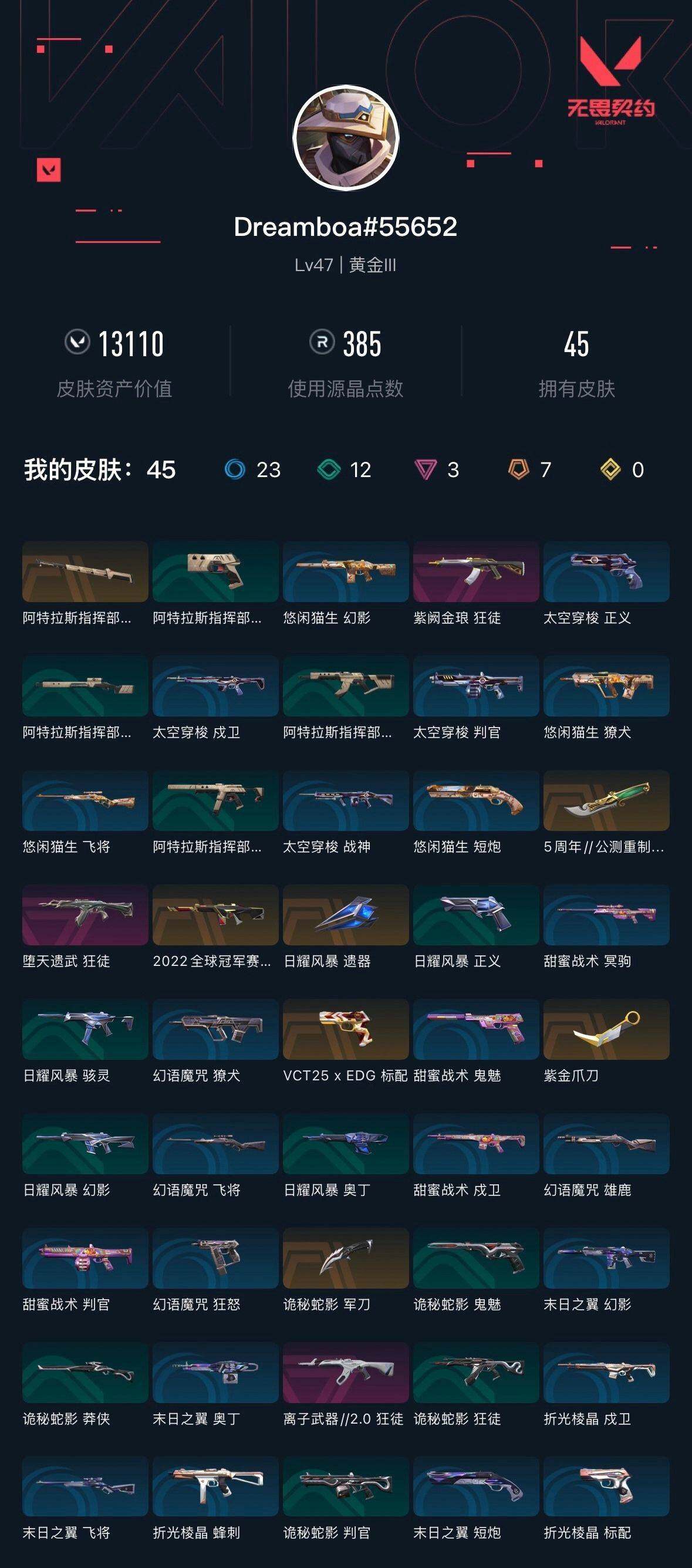 WWQXL39537无畏契约账号详情图4