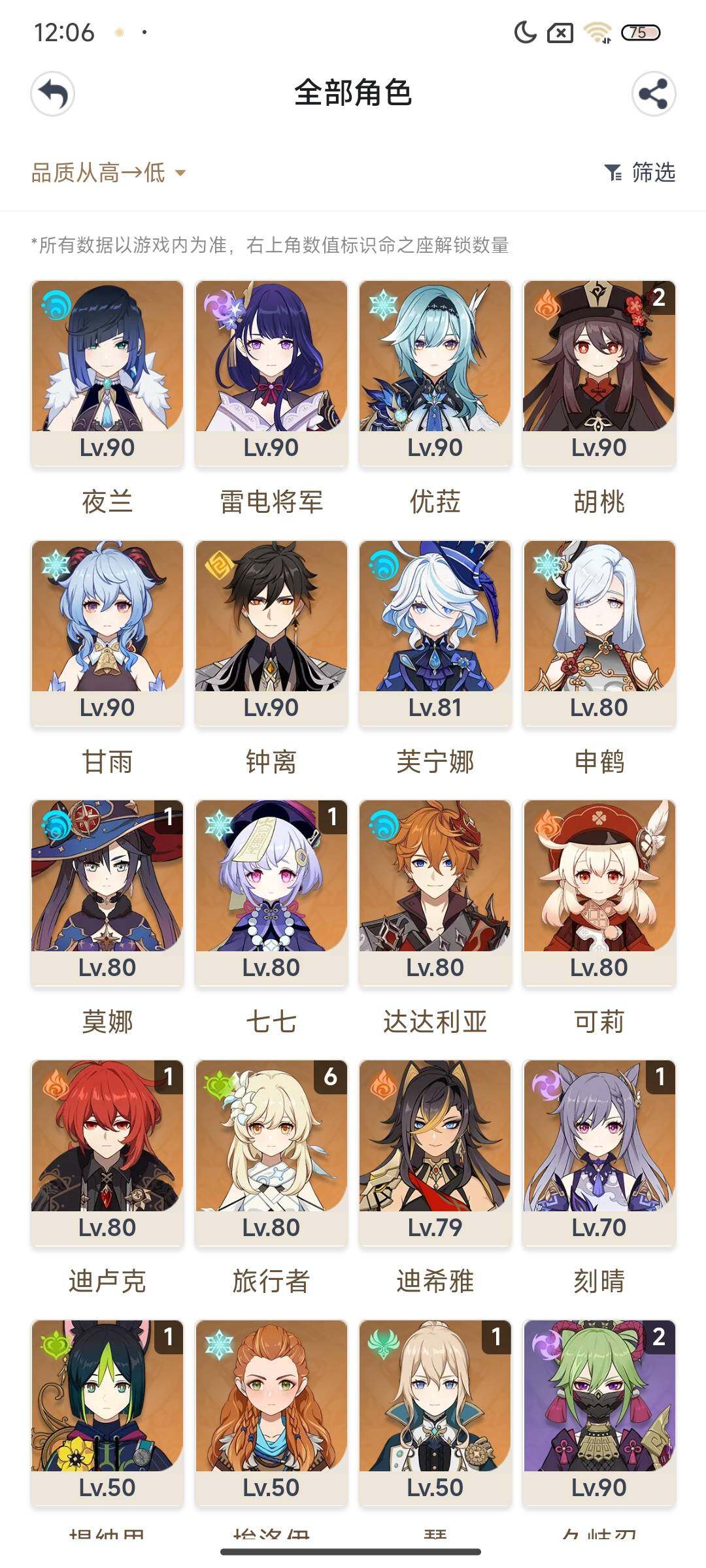 YSEY39284原神账号详情图3 YSEY39284原神账号详情图3