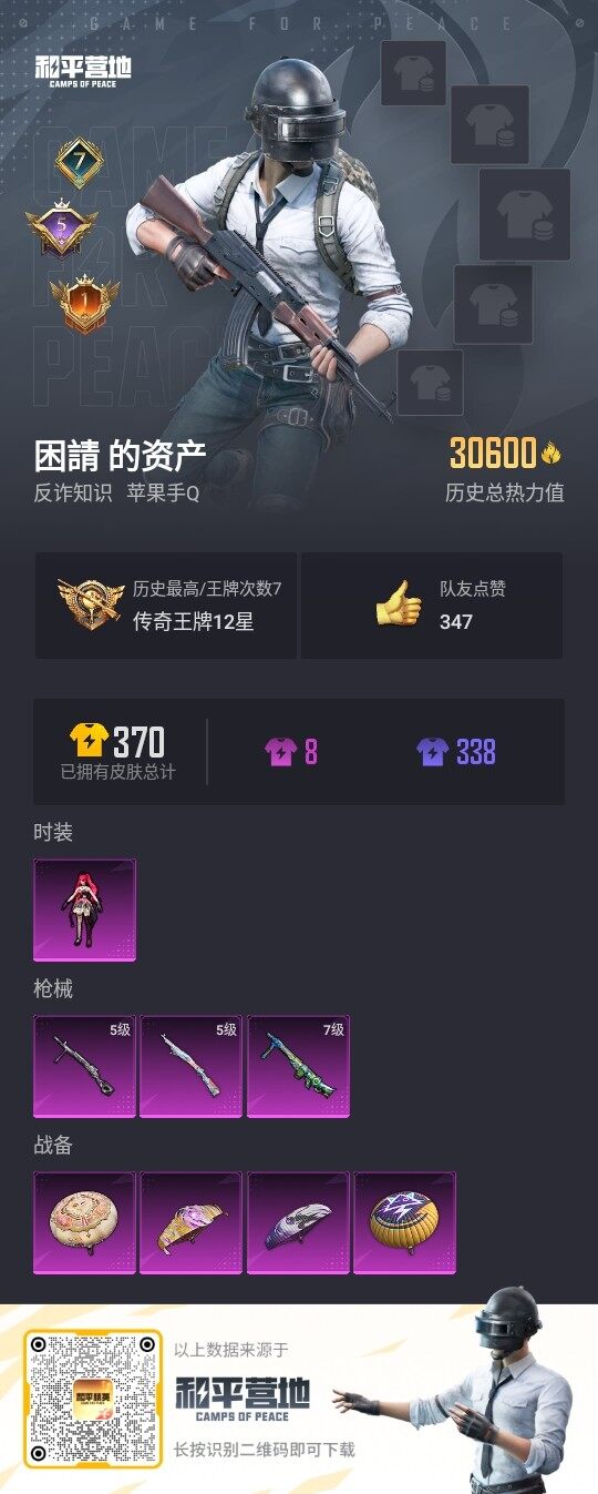HPLE3336500和平精英账号详情图3