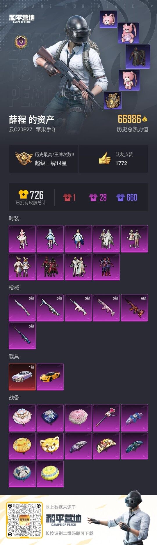 HPLX3336808和平精英账号详情图3