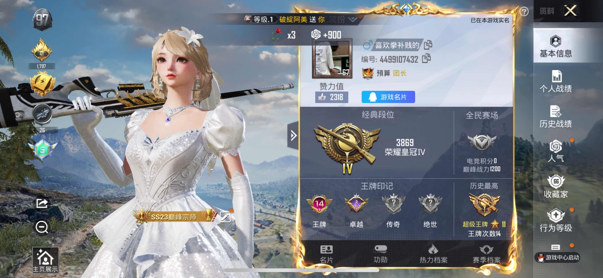 HPYXS3315077和平精英账号详情图2