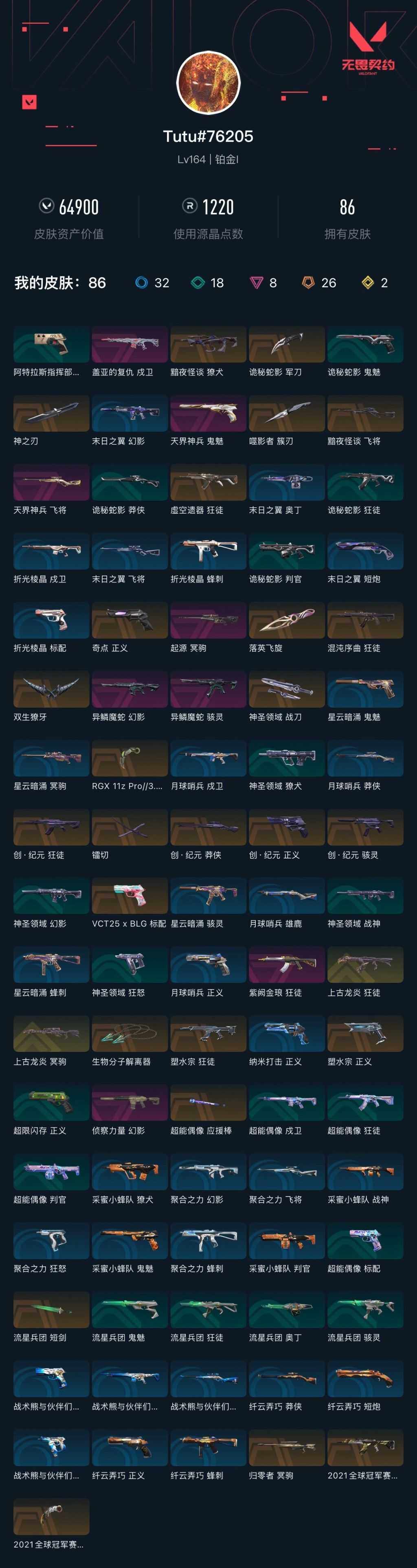 WWQXL310633无畏契约账号详情图6 WWQXL310633无畏契约账号详情图6