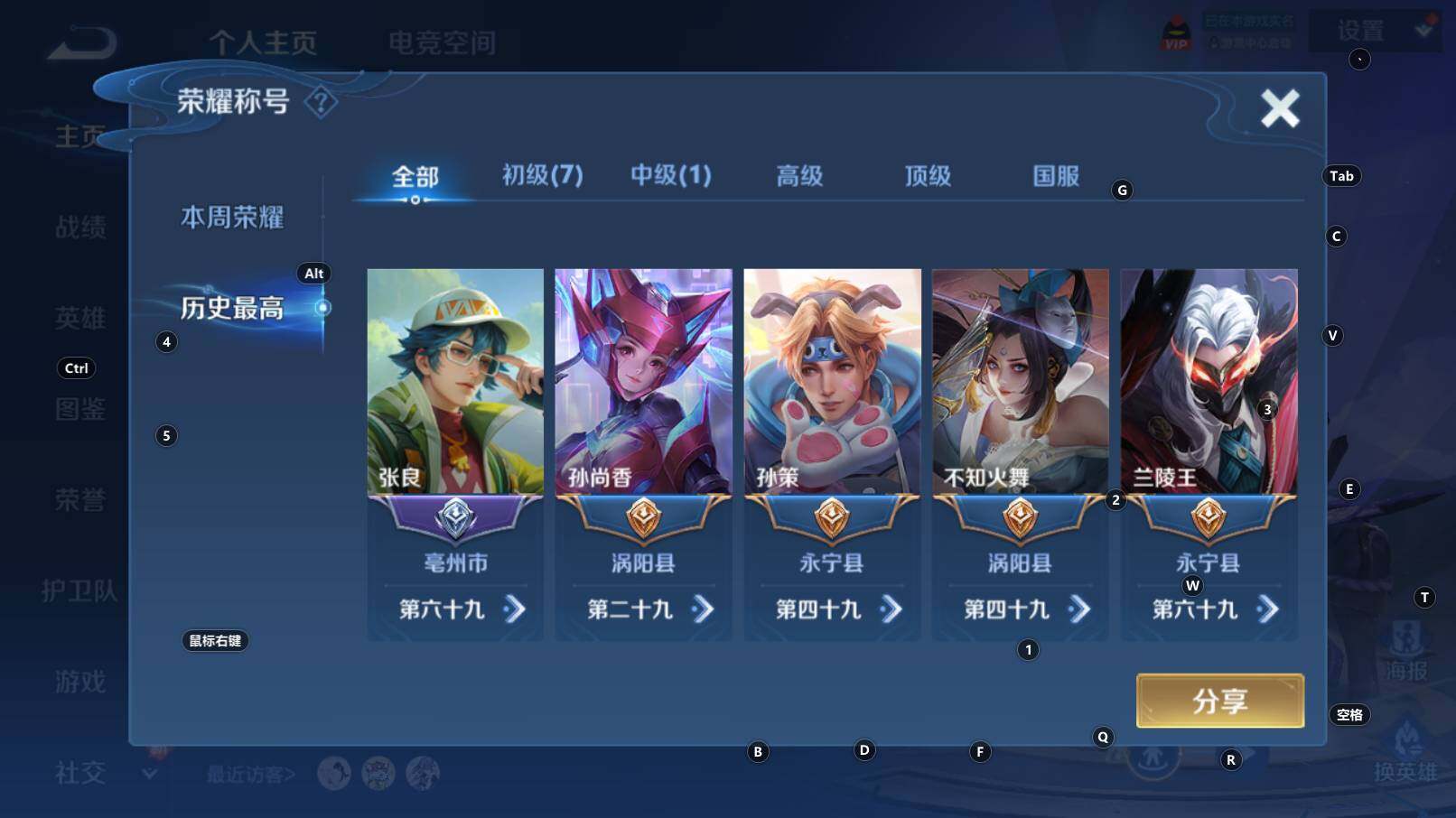 WZCMW3254271王者荣耀账号详情图6 WZCMW3254271王者荣耀账号详情图6