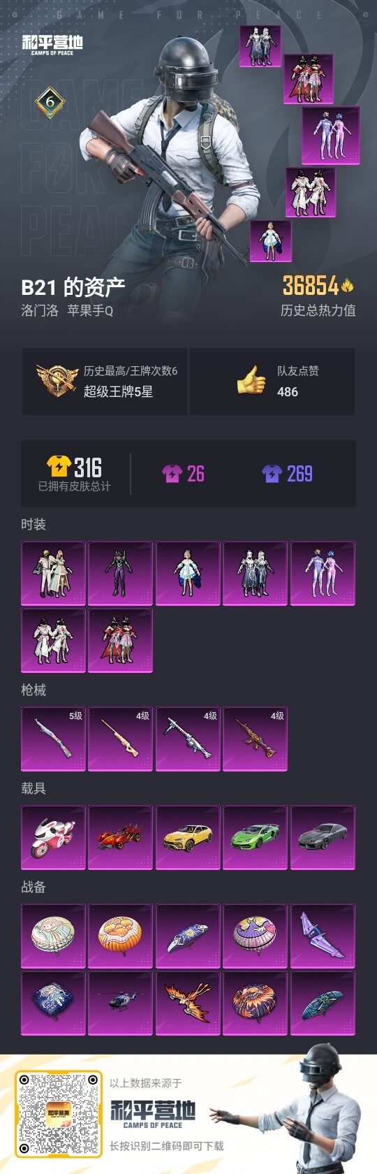 HPLX3336935和平精英账号详情图2