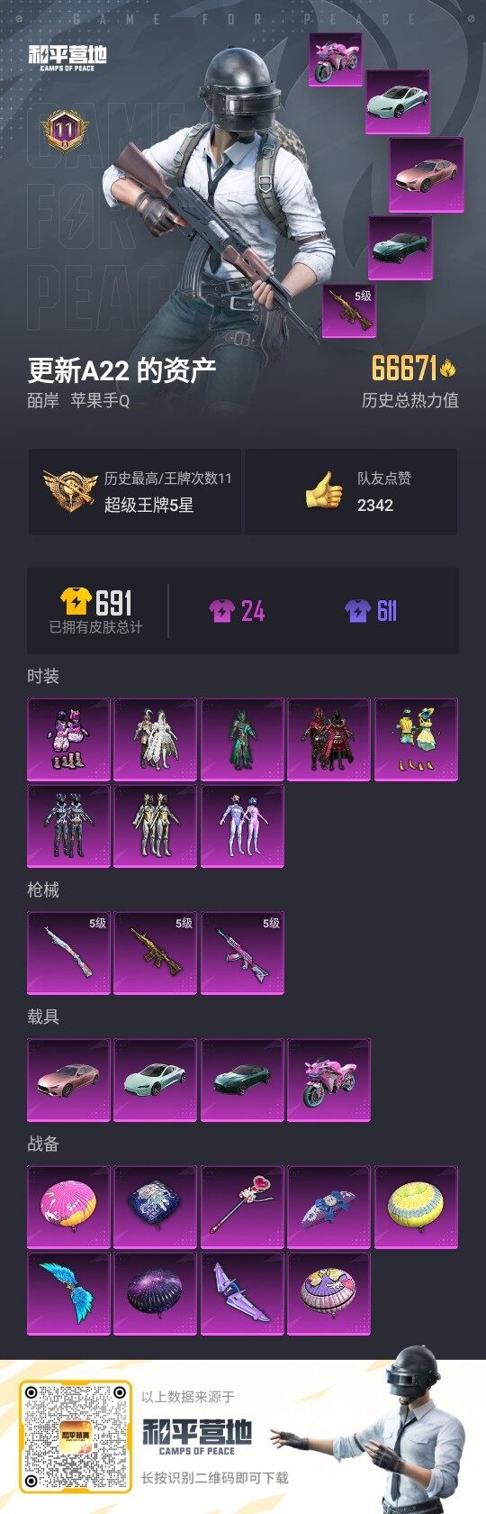 HPLX3336904和平精英账号详情图2
