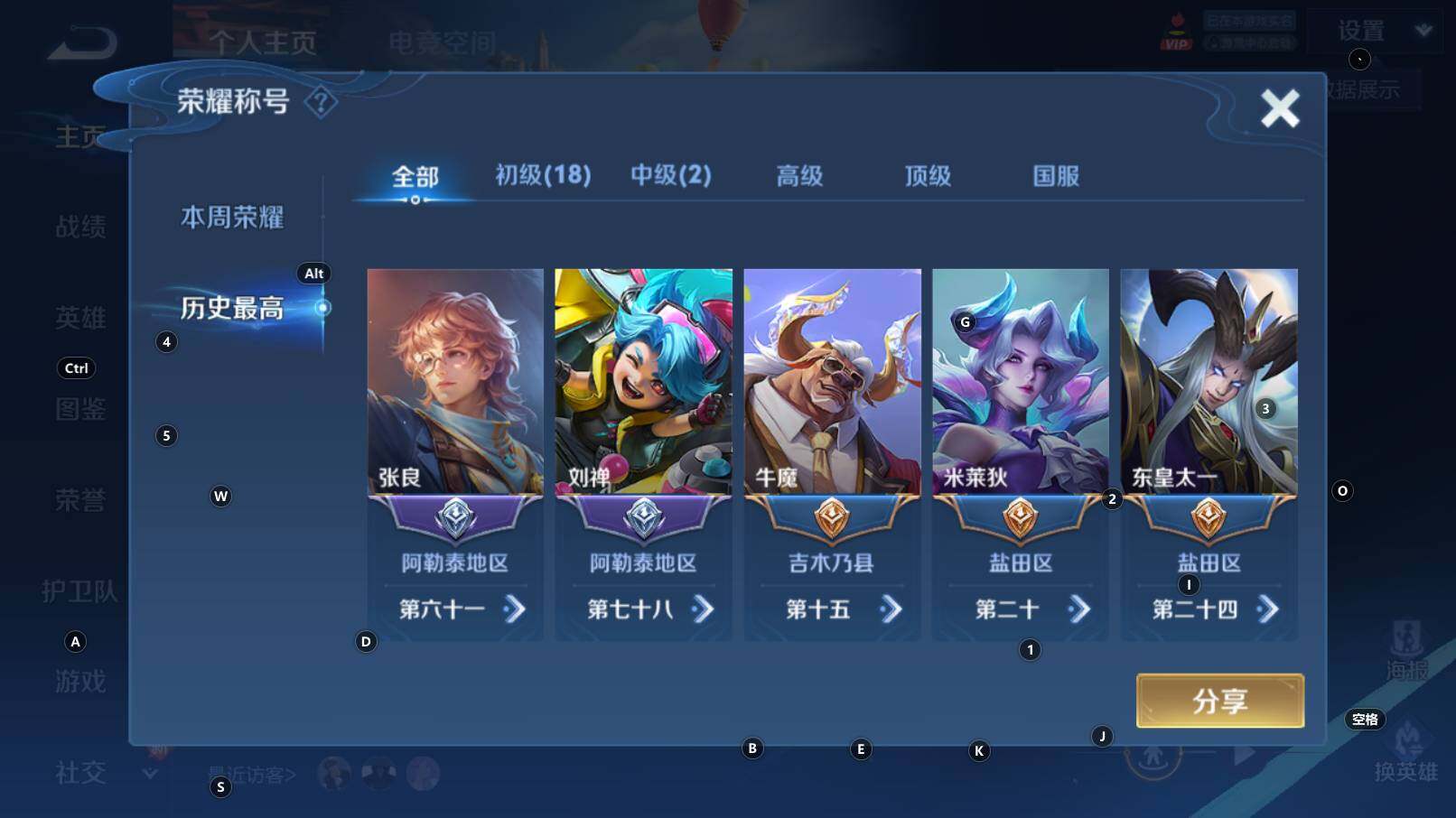 WZCMW3255923王者荣耀账号详情图6 WZCMW3255923王者荣耀账号详情图6