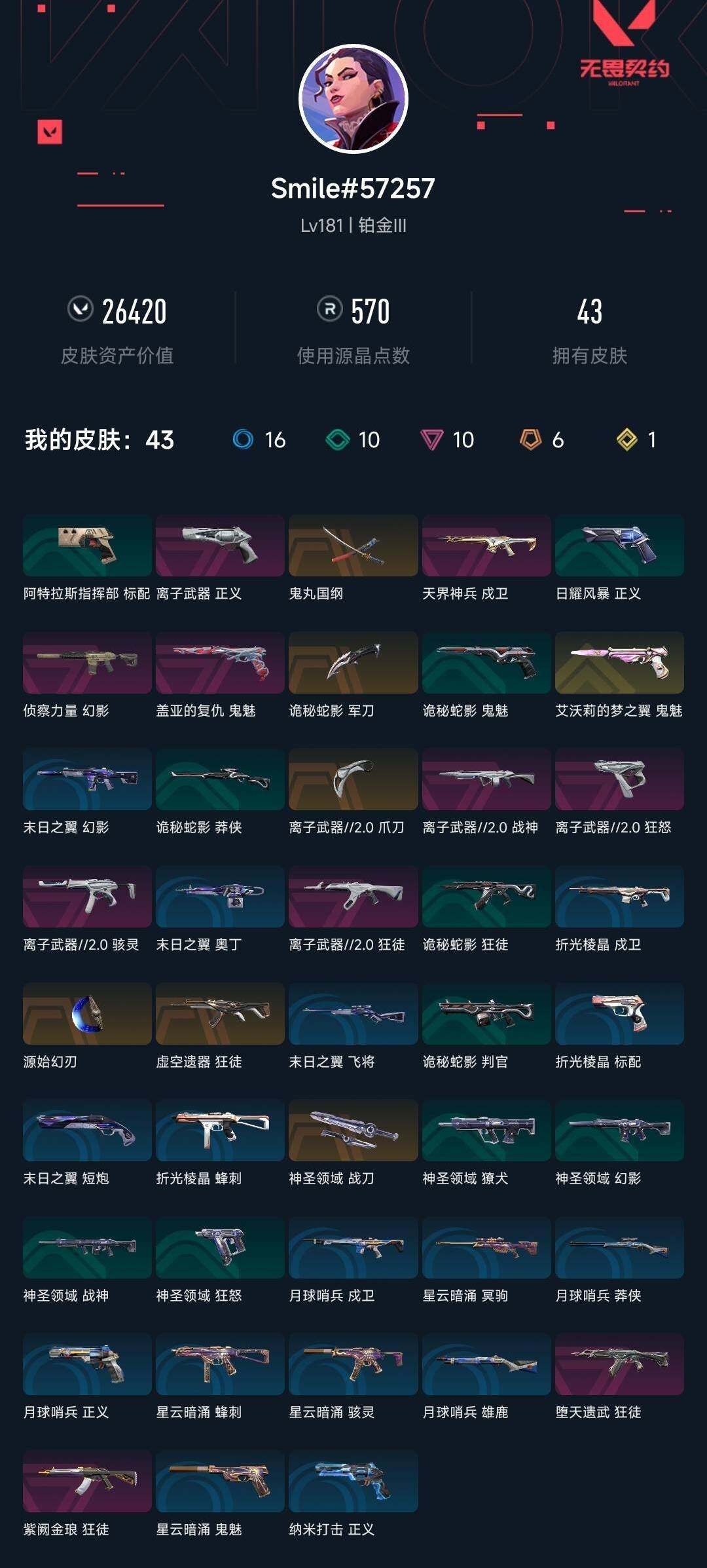 WWQYYH312135无畏契约账号详情图3 WWQYYH312135无畏契约账号详情图3