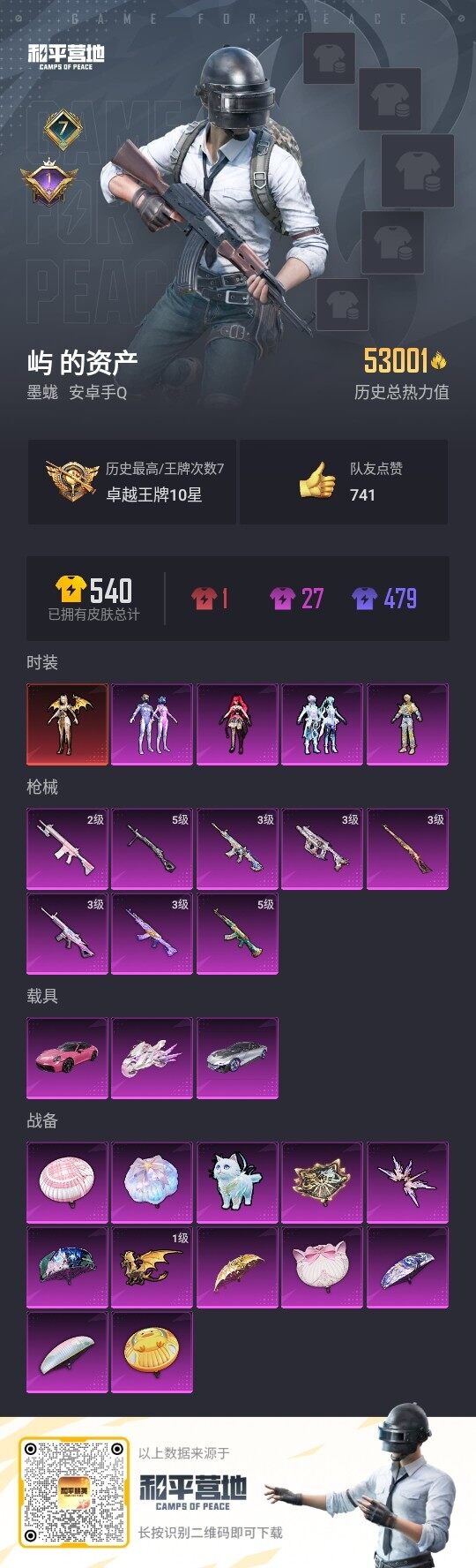 HPLX3336921和平精英账号详情图3