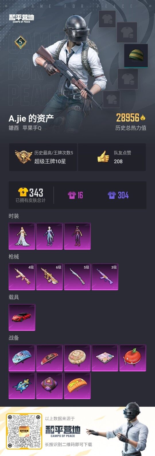 HPLE3336613和平精英账号详情图3