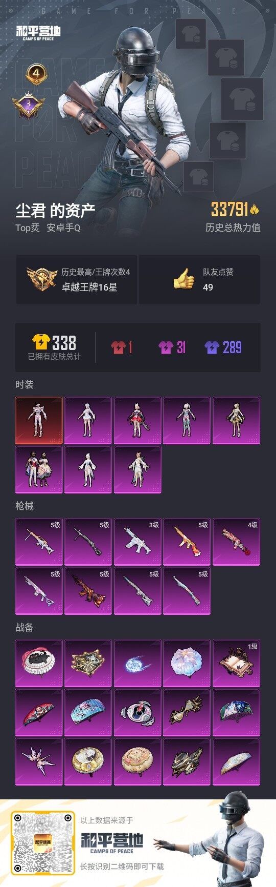 HPLE3336612和平精英账号详情图3