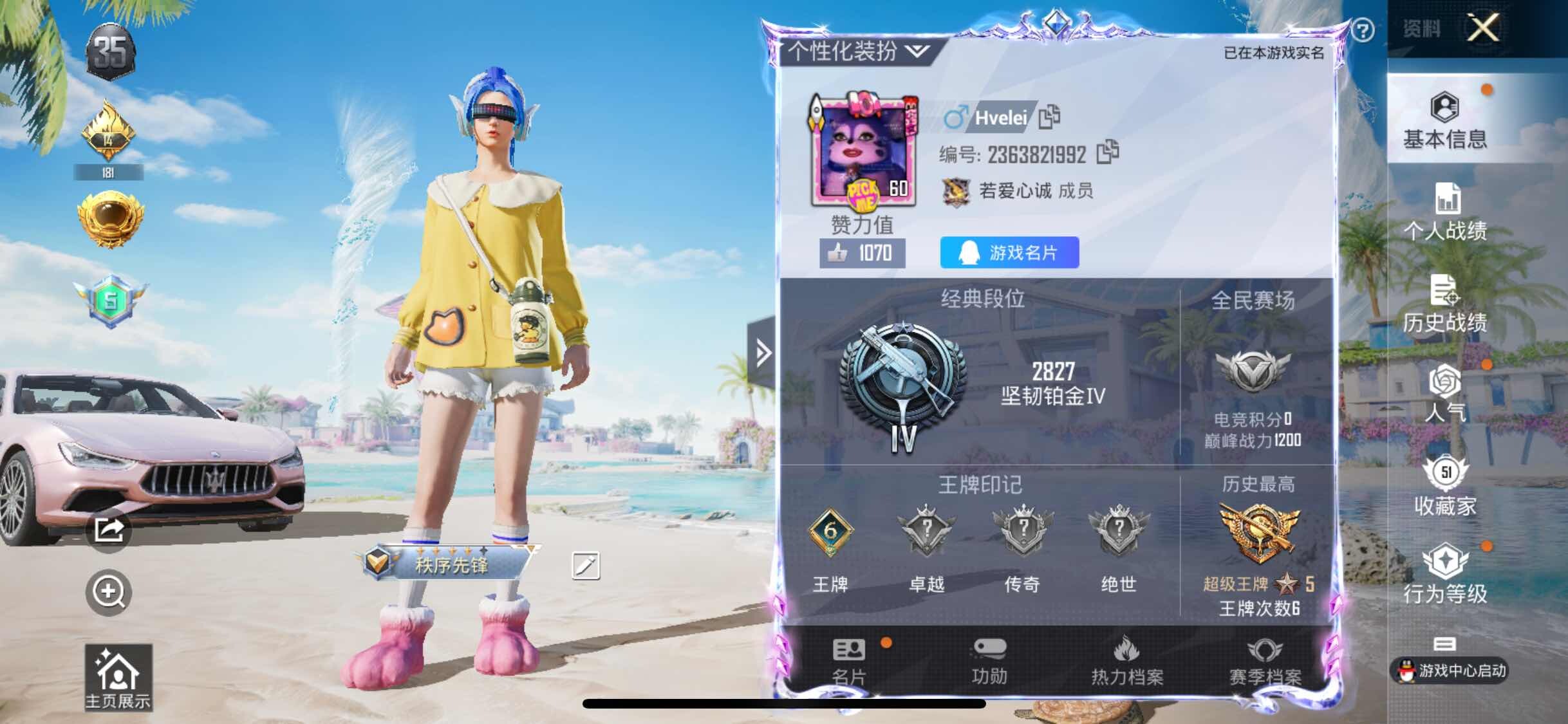 HPYXS3326927和平精英账号详情图2
