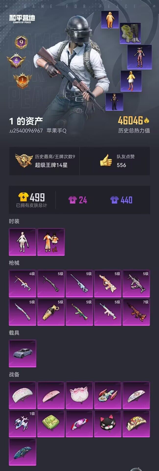 HPYYH3325059和平精英账号详情图2 HPYYH3325059和平精英账号详情图2