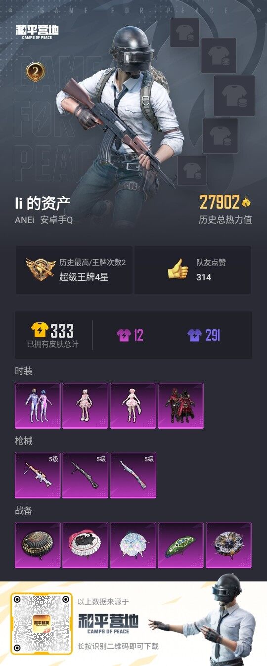 HPLE3325442和平精英账号详情图3