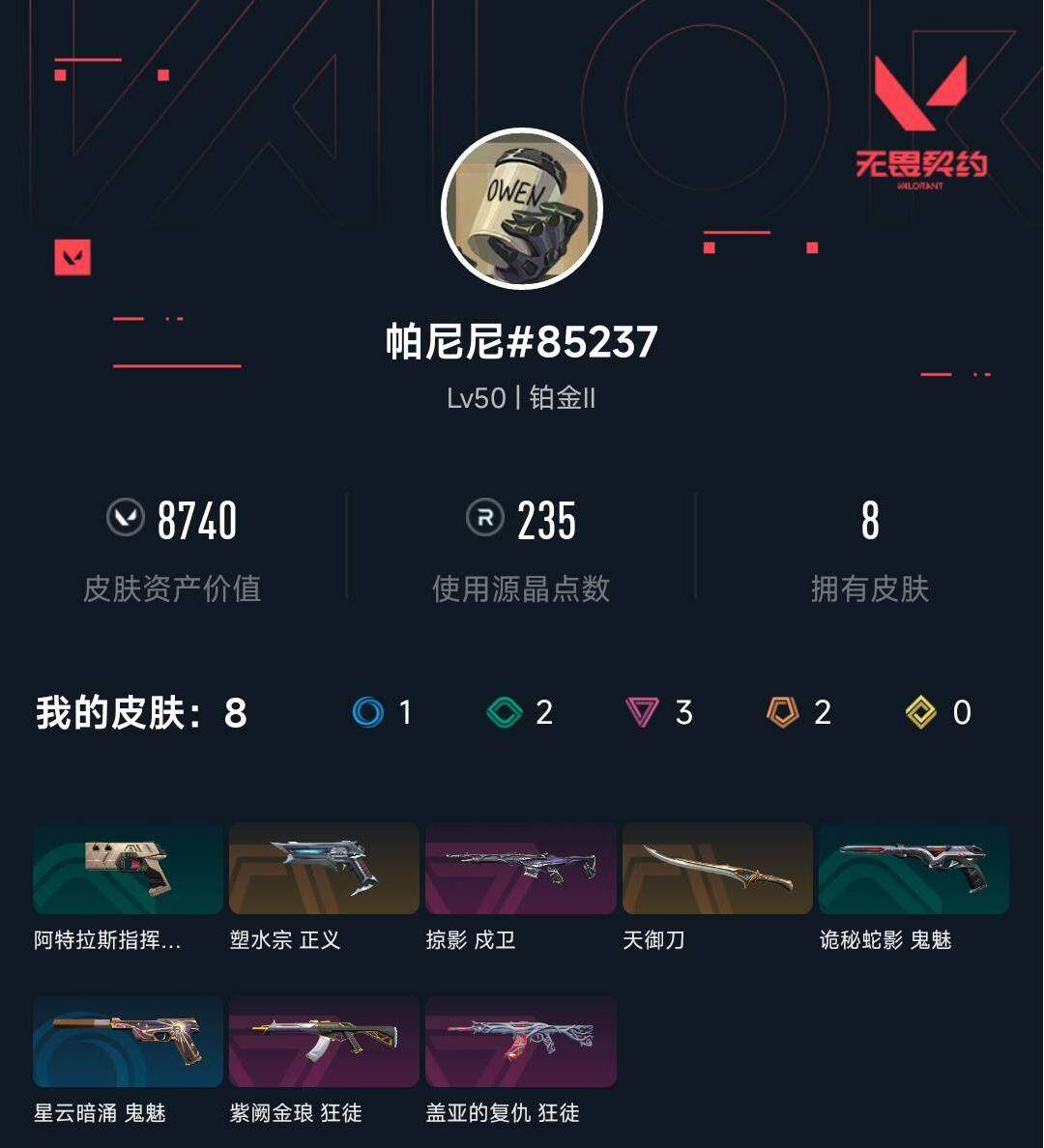 WWQEY312392无畏契约账号详情图3 WWQEY312392无畏契约账号详情图3