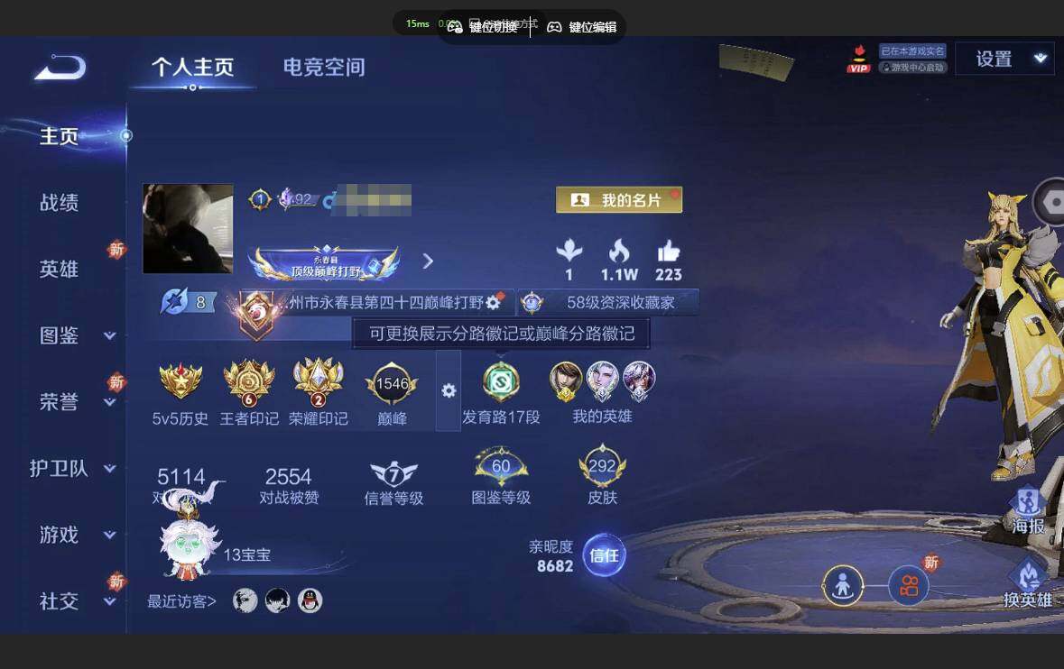 WZQM3372299王者荣耀账号详情图3