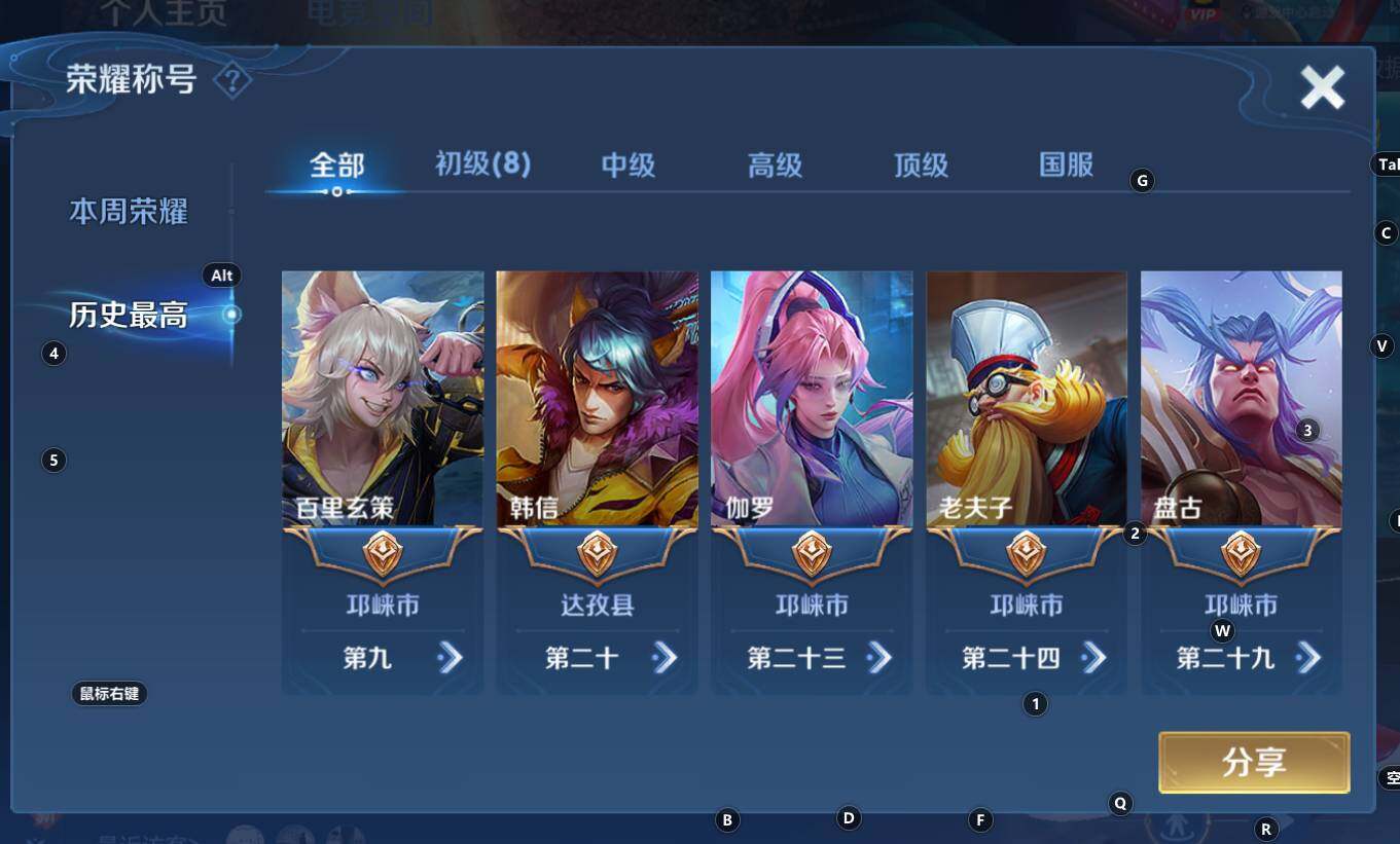 WZCMW3272959王者荣耀账号详情图4 WZCMW3272959王者荣耀账号详情图4