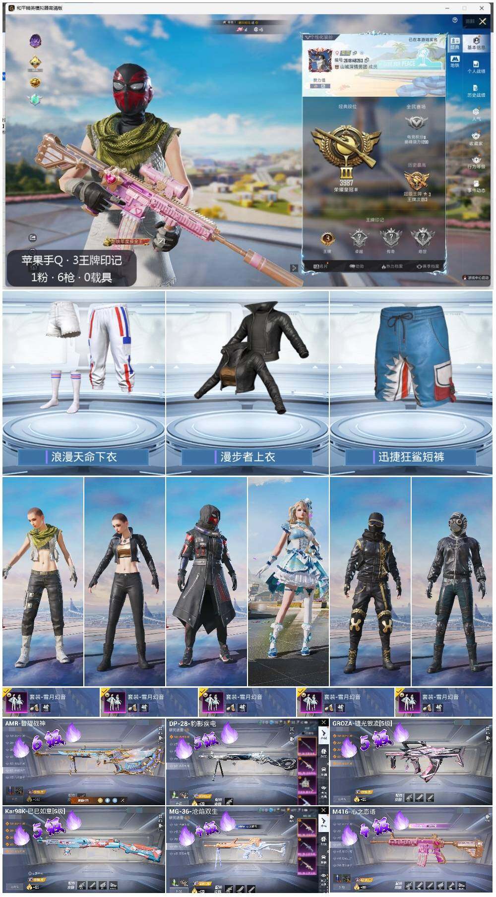HPLE3330074和平精英账号详情图2