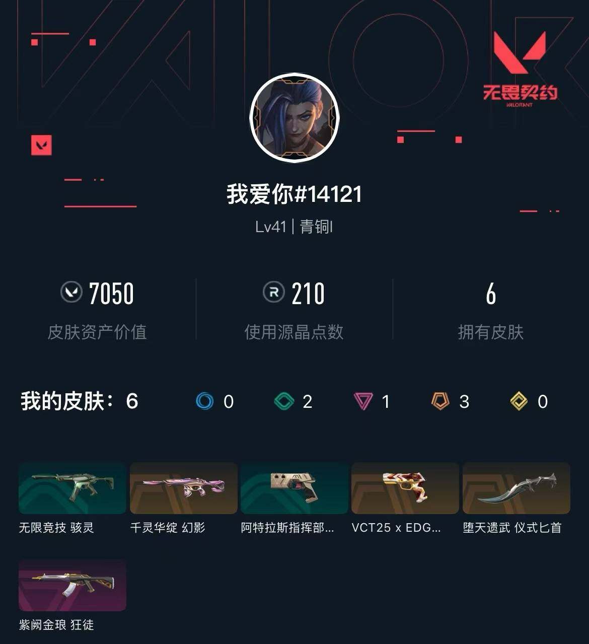 WWQXL313045无畏契约账号详情图2