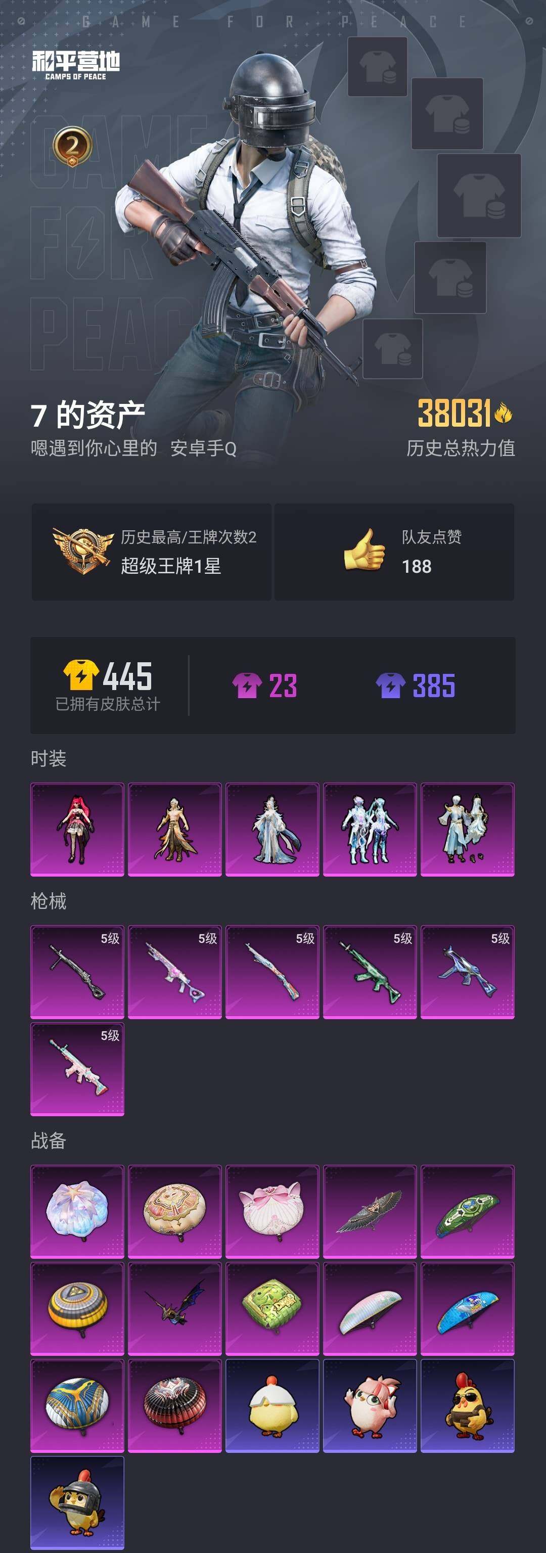 HPYYH3335222和平精英账号详情图2
