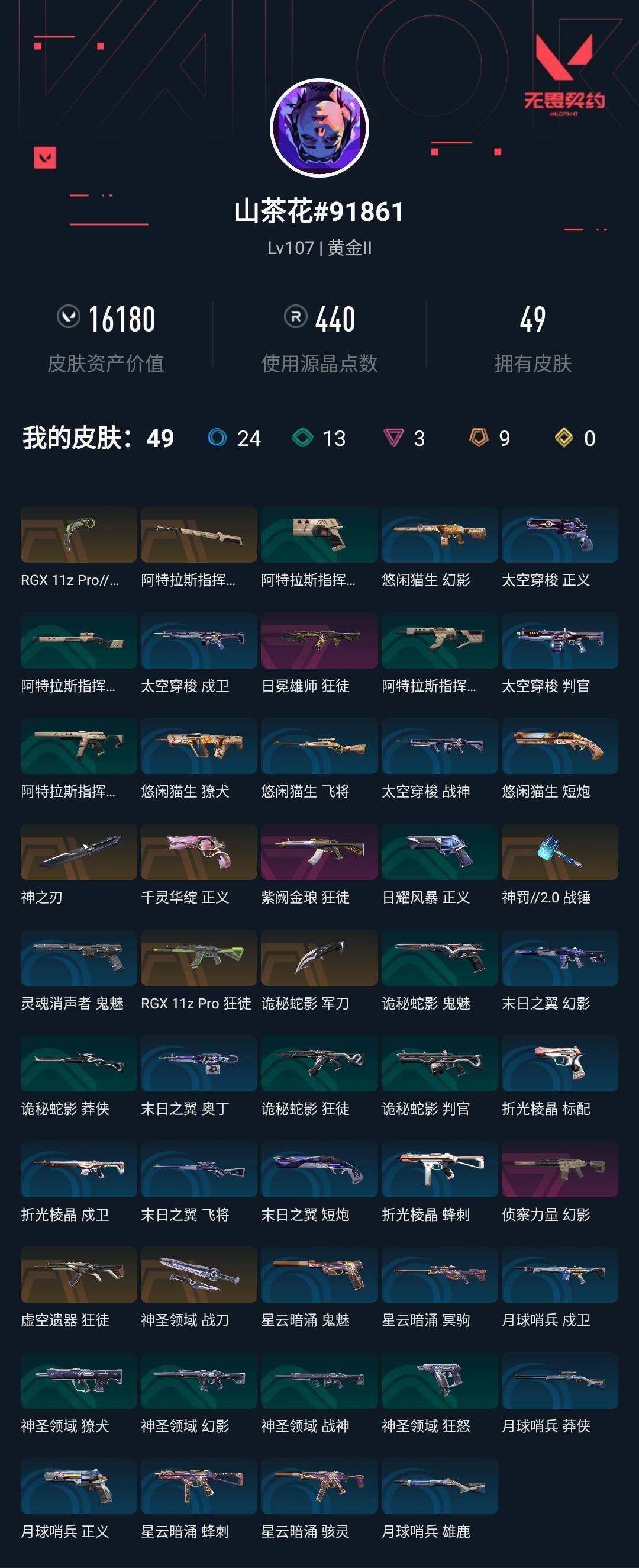 WWQYYH313352无畏契约账号详情图2 WWQYYH313352无畏契约账号详情图2
