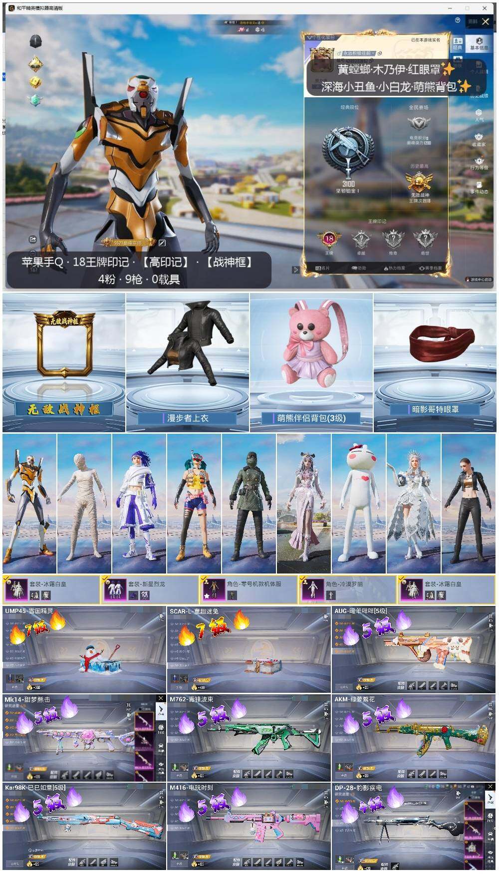 HPLE3333114和平精英账号详情图2