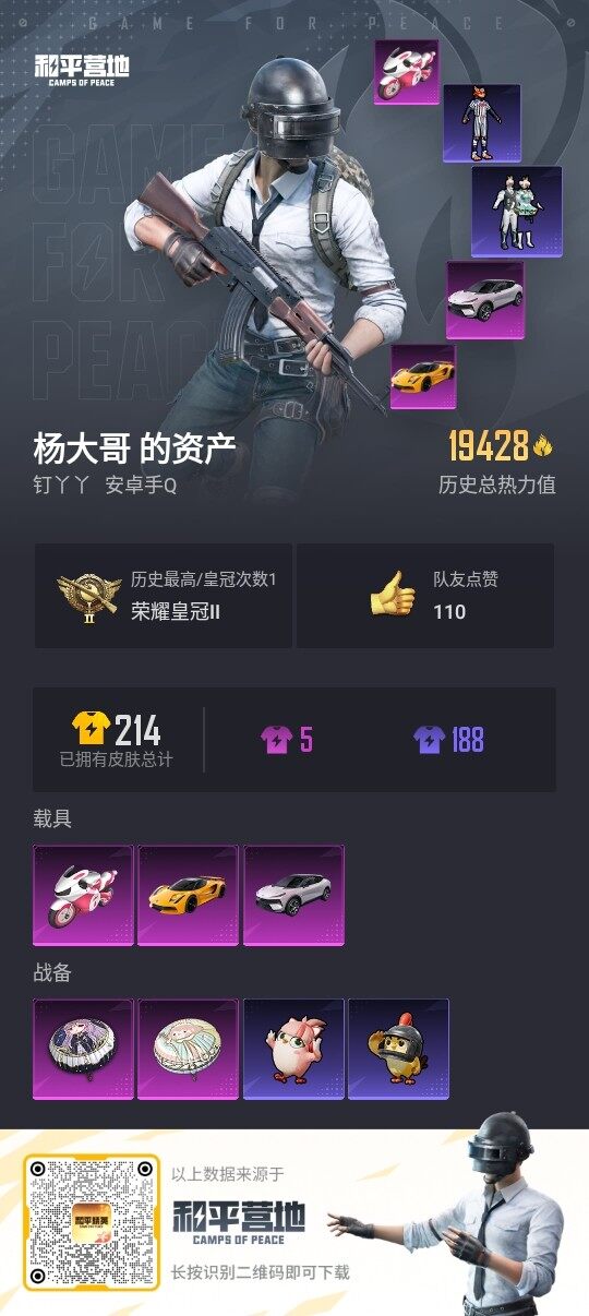 HPLE3333110和平精英账号详情图3