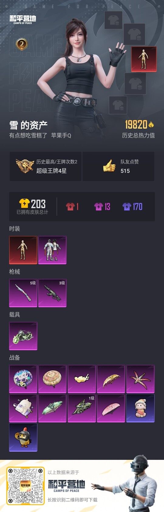 HPLE3333297和平精英账号详情图3
