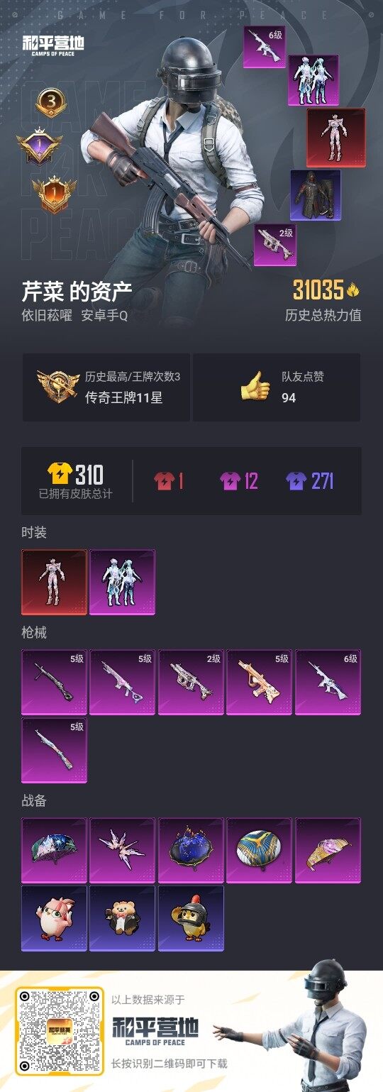 HPLX3337126和平精英账号详情图2