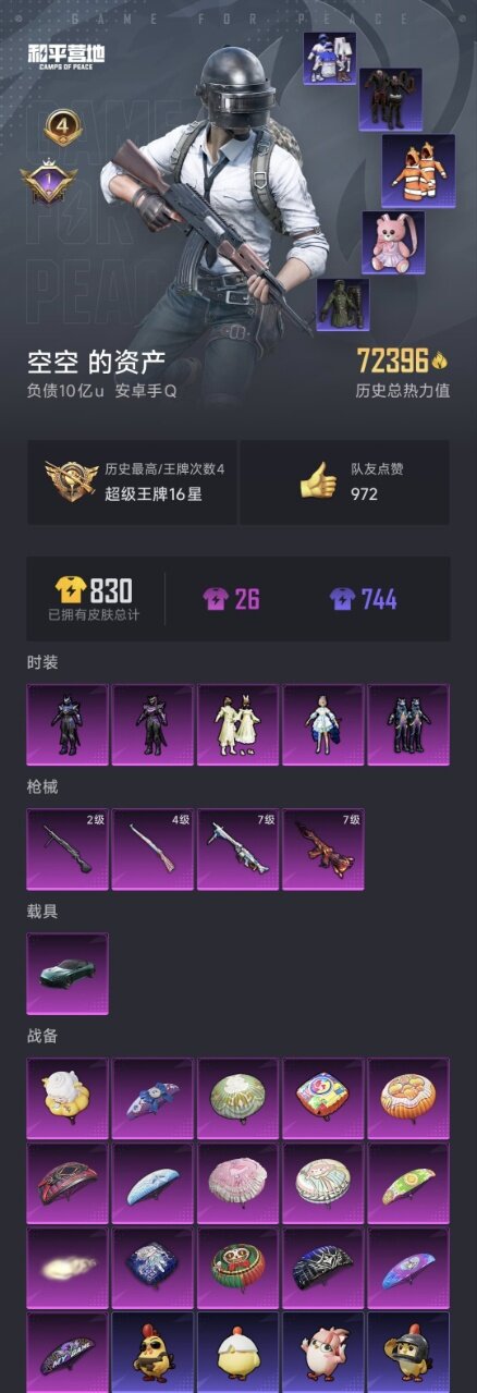 HPYYH3335725和平精英账号详情图2