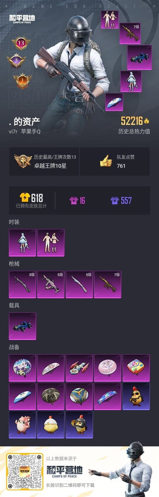 HPLE3336641和平精英账号详情图3