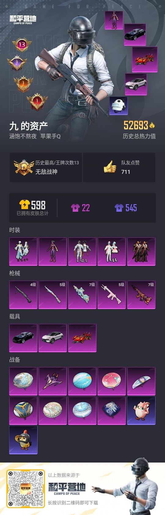 HPLE3334350和平精英账号详情图3