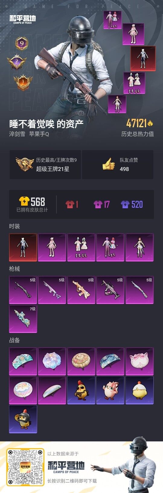 HPLE3334565和平精英账号详情图3