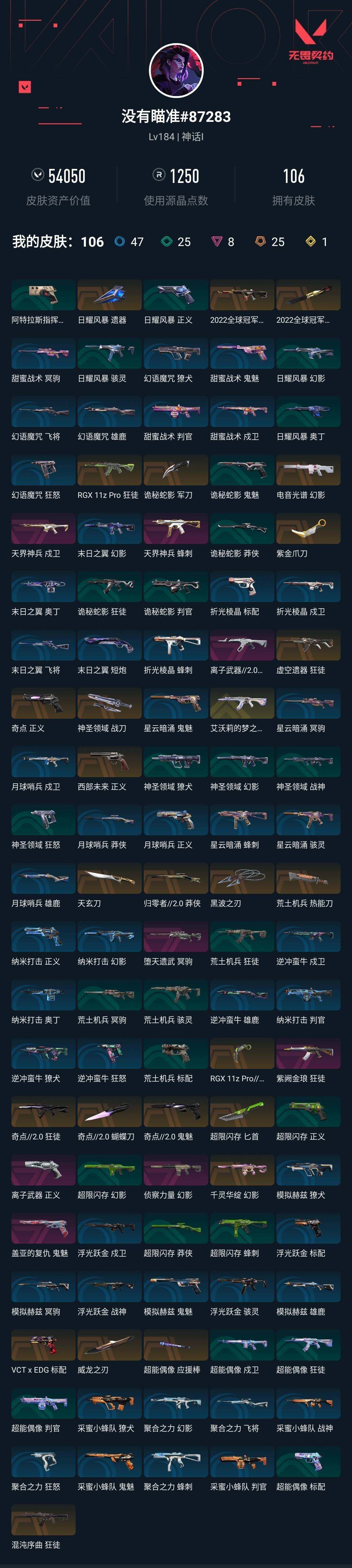 WWQYYH314715无畏契约账号详情图2