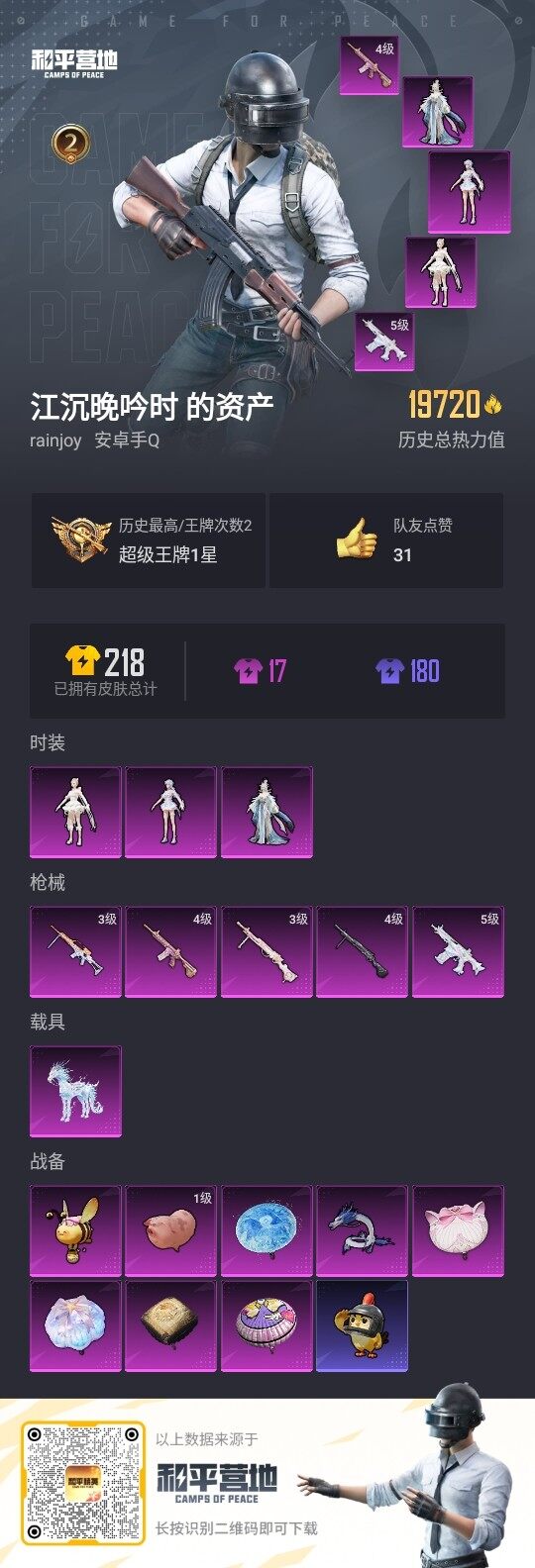 HPLE3335118和平精英账号详情图3