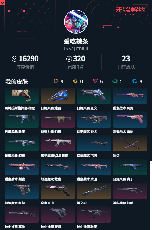 WWQLXY314421无畏契约账号详情图2