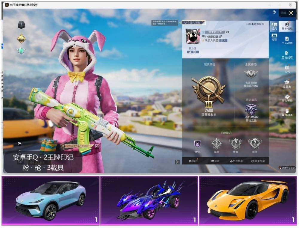 HPLE3337342和平精英账号详情图2