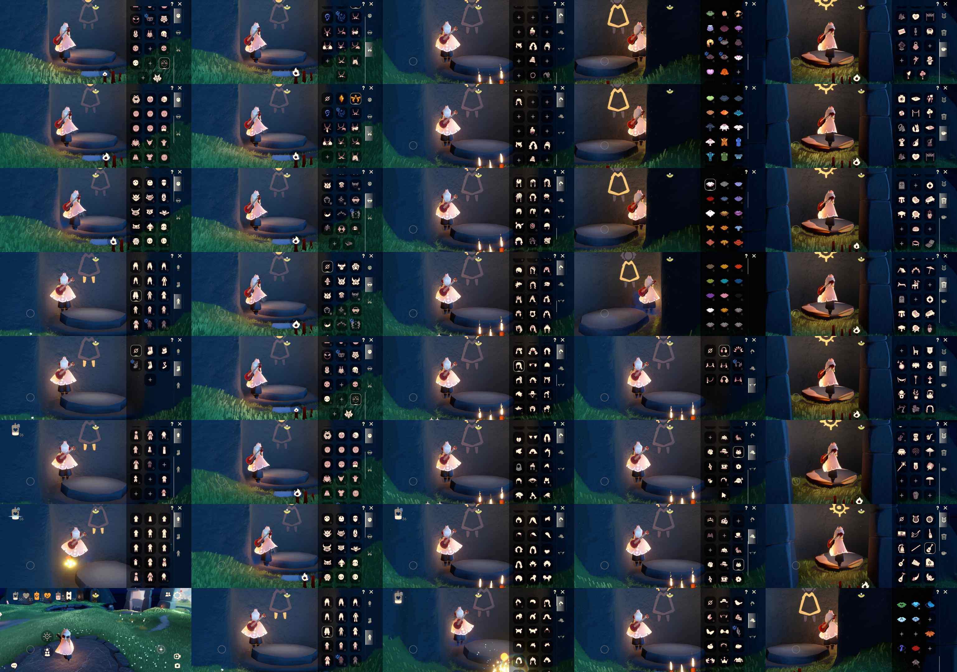 光遇账号华为渠道服HM0906 ✅渠道: 华为 ✅完成地图: 晨岛云野雨林霞谷墓土 ✅季节已毕业: 破晓毕业欧若拉毕业夜行毕业 ✅热门复刻/活动:鲲斗透明蓝蝴蝶，龙头黑脸矮人面具黄鼠狼面具红狐狸面具，武士裤连体衣灯笼