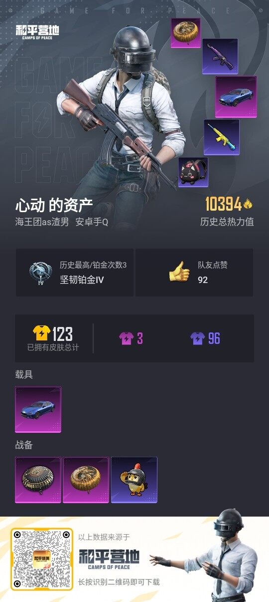HPLX3337228和平精英账号详情图3
