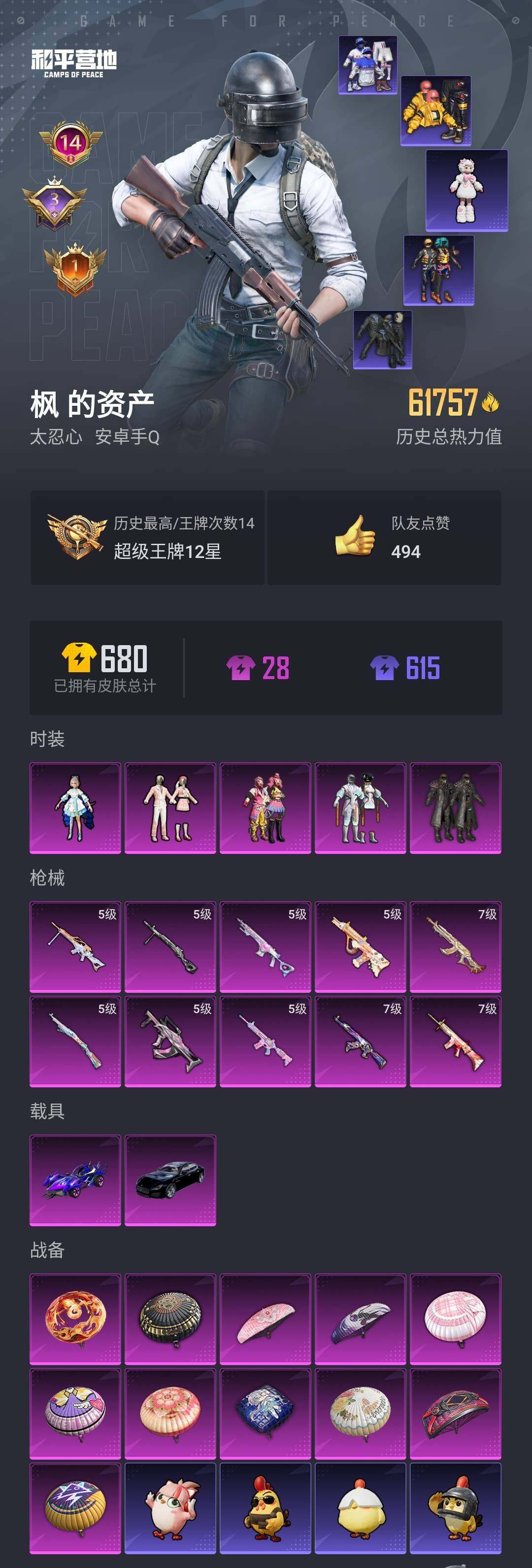 HPYYH3338772和平精英账号详情图2