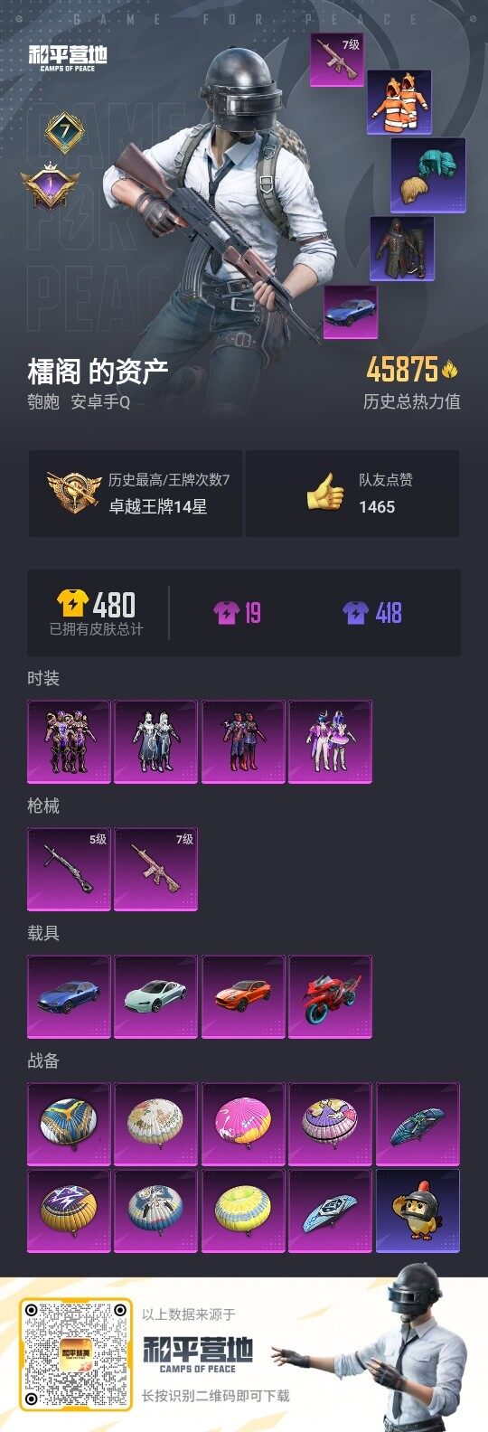 HPLX3338553和平精英账号详情图3