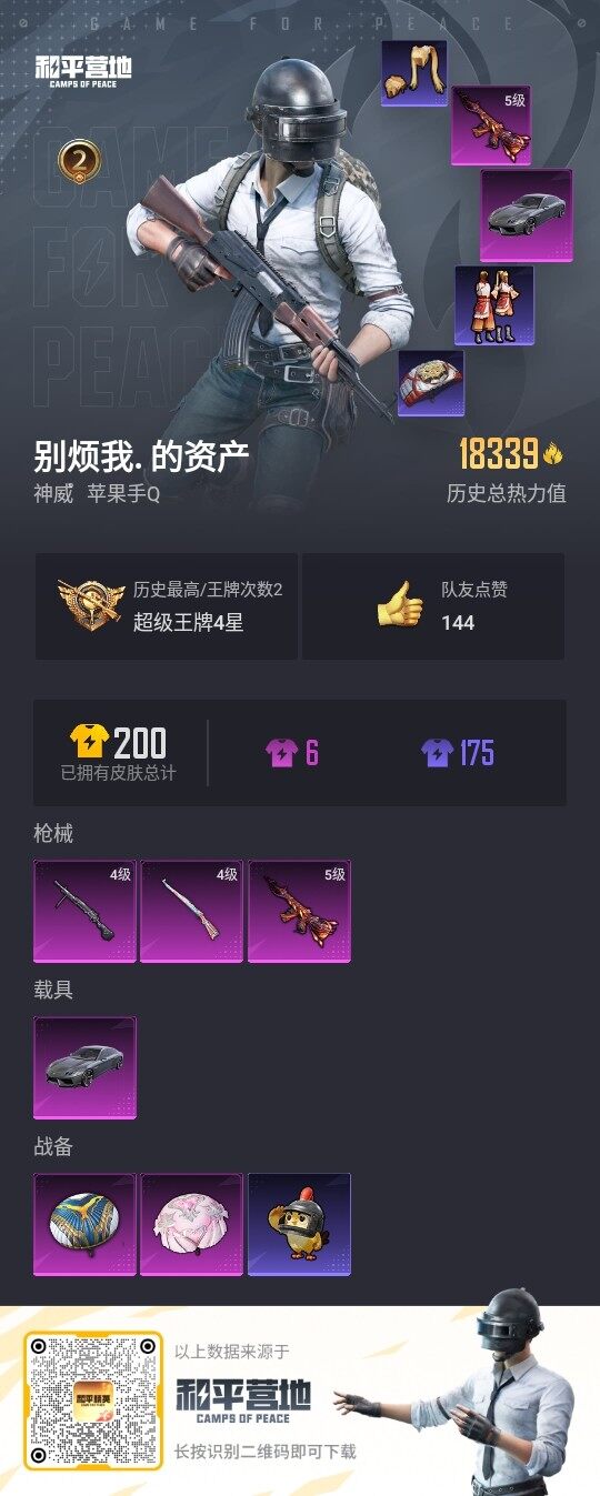 HPLX3338619和平精英账号详情图3