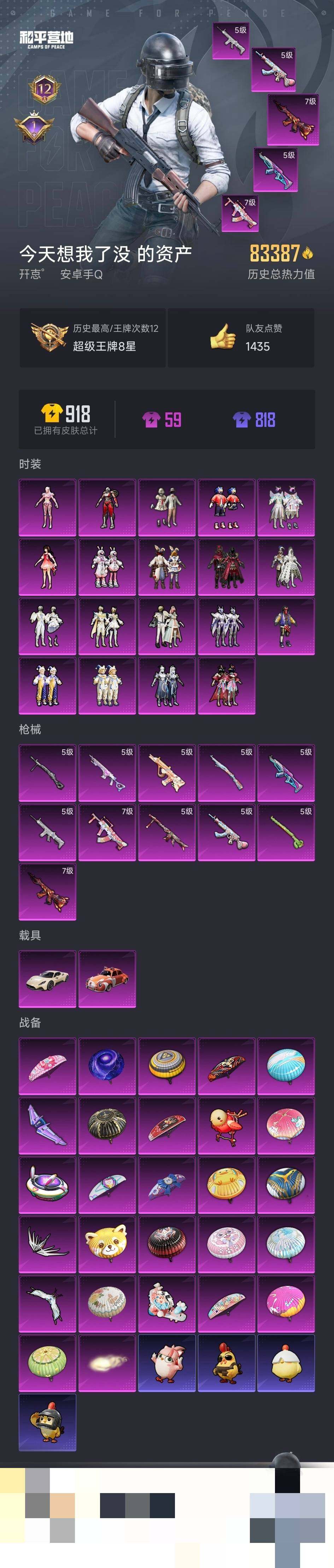 HPCMW3422185和平精英账号详情图27 HPCMW3422185和平精英账号详情图27