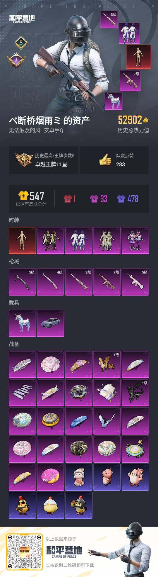 HPLX3339338和平精英账号详情图3