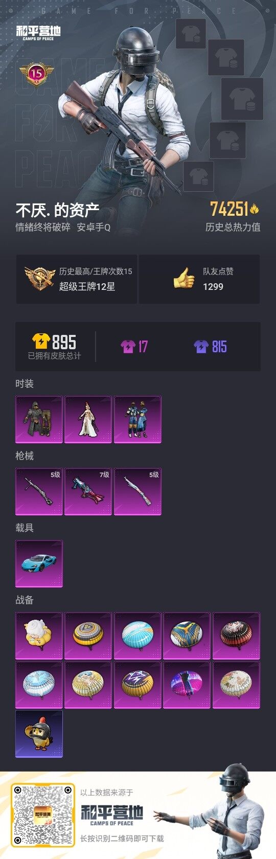HPLX3339266和平精英账号详情图3
