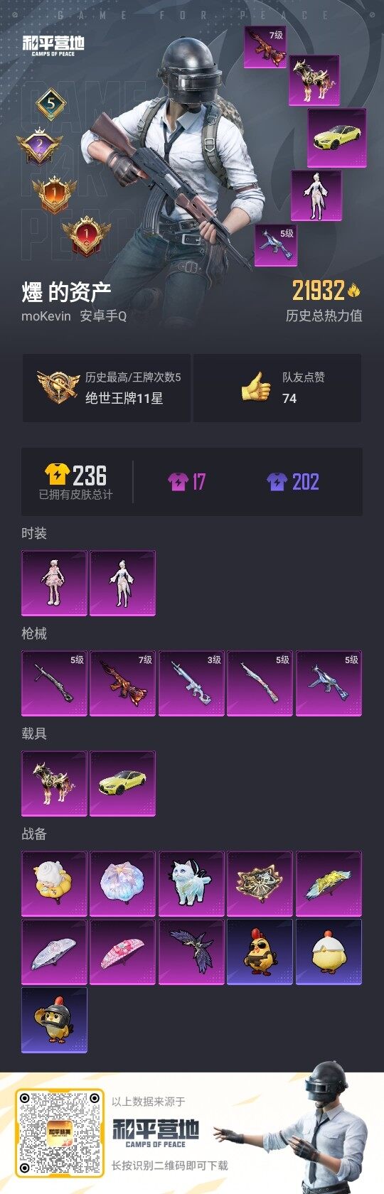 HPLE3339257和平精英账号详情图3